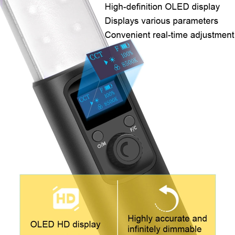 Pixel S24 RGB Fill Light Rod Handheld Portable Color Icelet Outdoor Videos Live Broadcast Studio Camera Stick Lamp(Standard Set+US Plug Adapter) - free shipping - PMC TechLife - Order now!