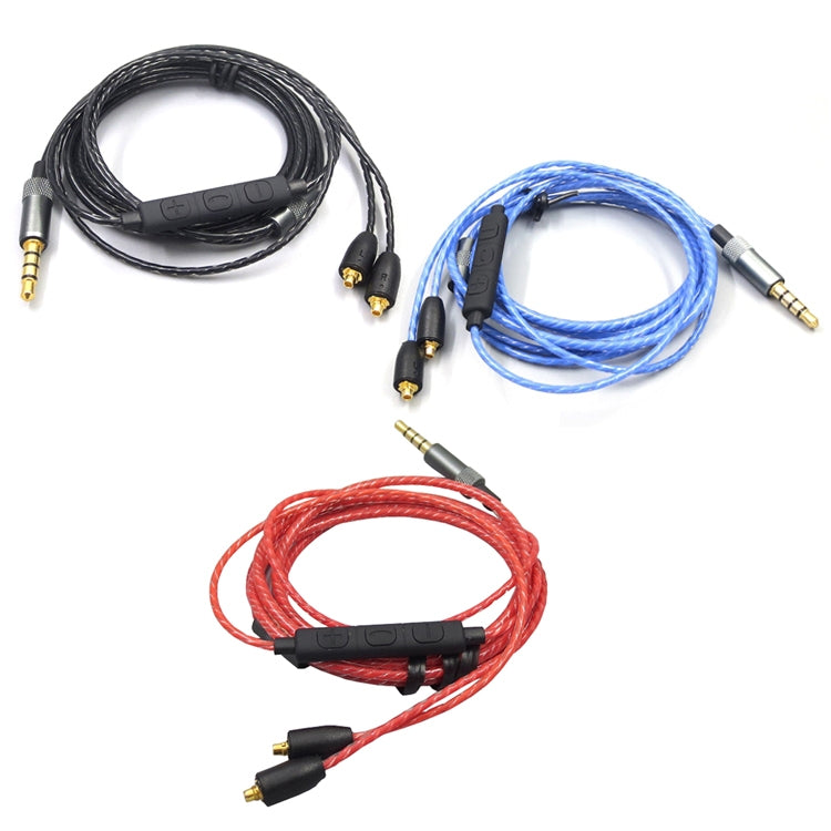 1.2m For Shure MMCX / SE215 / SE535 / SE846 / UE900 Volume Adjustment Headphone Cable(Blue) - Headset Accessories by PMC TechLife | Online Shopping South Africa | PMC TechLife | Buy Now Pay Later Mobicred