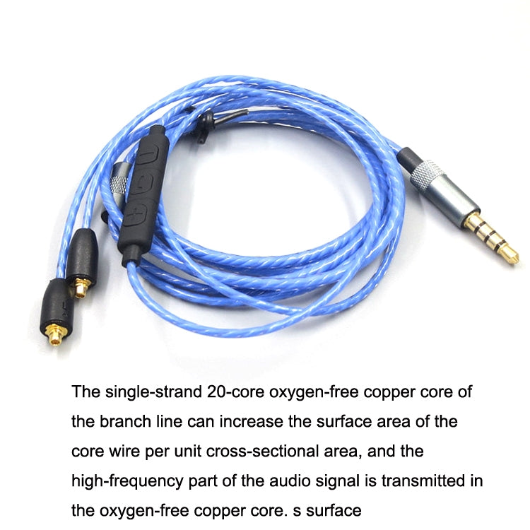 1.2m For Shure MMCX / SE215 / SE535 / SE846 / UE900 Volume Adjustment Headphone Cable(Black) - Headset Accessories by PMC TechLife | Online Shopping South Africa | PMC TechLife | Buy Now Pay Later Mobicred