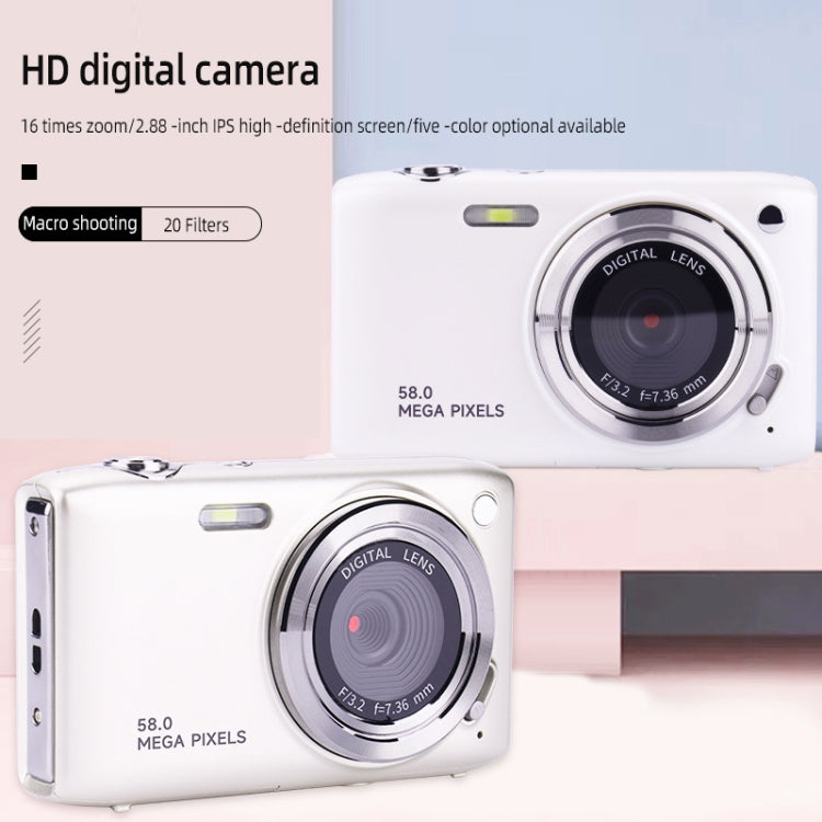 2.88 Inch IPS Screen HD Digital Camera 16X Zoom Portable CCD Camera(White) - Video Cameras by PMC Jewellery | Online Shopping South Africa | PMC Jewellery | Buy Now Pay Later Mobicred