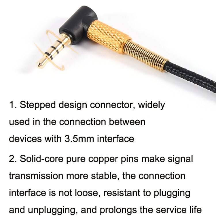 2m For Boom Microphone V-MODA Computer Gaming Headphone Cable(Gold Plug) - Headset Accessories by PMC Jewellery | Online Shopping South Africa | PMC Jewellery | Buy Now Pay Later Mobicred