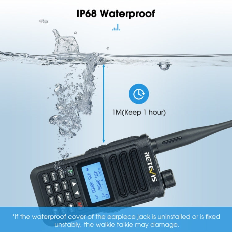 RETEVIS RA89 UV Dual-segment IP68 Waterproof Dual-guard Dual-standby Walkie Talkie(EU Frequency 144-146/430-440MHz) - free shipping - PMC TechLife - Order now!