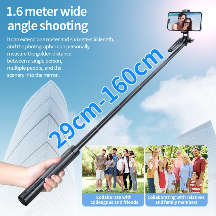 Pixel ST2 1.6m Anti Shake Selfie Stick Head Tripod Handheld Portable Folding Remote Control Outdoor Photo Stands(With Bluetooth Remote Control) - Selfie Sticks by Pixel | Online Shopping South Africa | PMC Jewellery | Buy Now Pay Later Mobicred