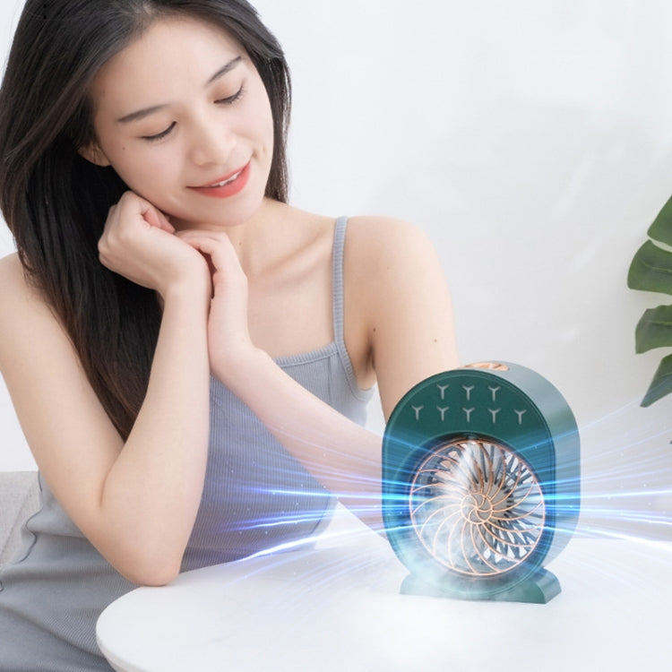 USB Spray Humidification Air Conditioning Fan Small Portable Desktop Air Cooler, Style: Charging (Green) - Electric Fans by PMC Jewellery | Online Shopping South Africa | PMC Jewellery | Buy Now Pay Later Mobicred