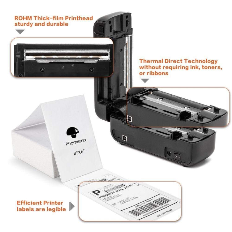 Phomemo PM246S Address Label Printer Thermal Paper Express E-Manifest Printer, Size: EU(Pink) - free shipping - PMC TechLife - Order now!