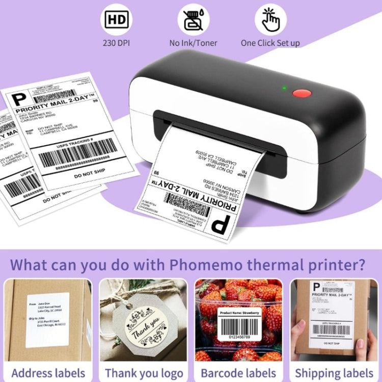 Phomemo PM246S Address Label Printer Thermal Paper Express E-Manifest Printer, Size: EU(White) - free shipping - PMC TechLife - Order now!