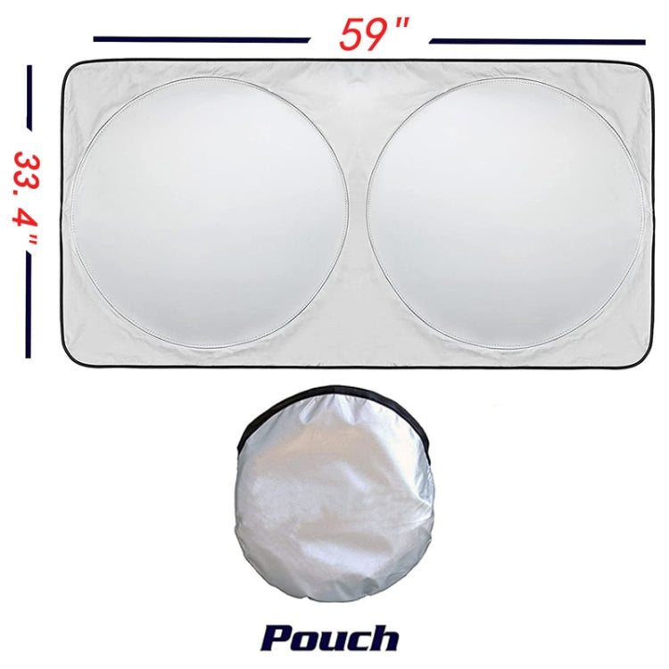 150x85cm Car Double Circle Sun Visor Heat Insulation Sun Protection Sun Block - Window Foils & Solar Protection by PMC Jewellery | Online Shopping South Africa | PMC Jewellery