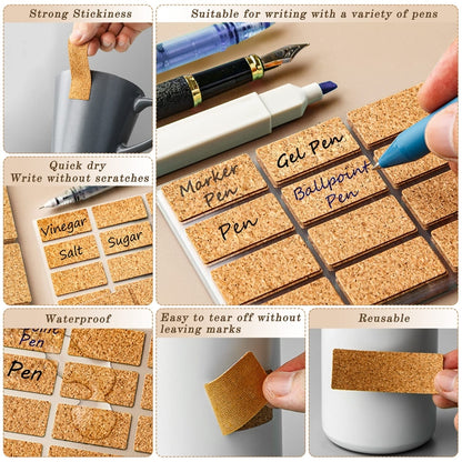 Small Cork 1bag Non-Marking Marker Stickers Kitchen Classification Waterproof Oilproof Self-Adhesive Vintage Label Stickers - Printer Paper & Stickers by PMC Jewellery | Online Shopping South Africa | PMC Jewellery