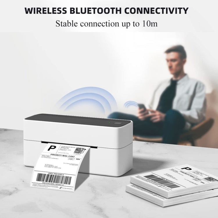 Phomemo PM241-BT Bluetooth Address Label Printer Thermal Shipping Package Label Maker, Size: US(White Blue) - Printer by Phomemo | Online Shopping South Africa | PMC Jewellery | Buy Now Pay Later Mobicred