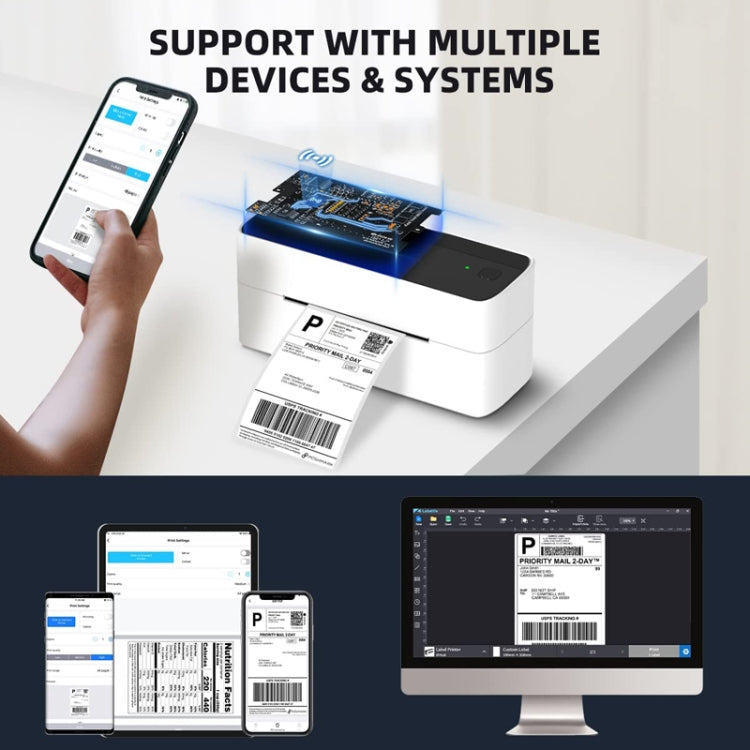 Phomemo PM241-BT Bluetooth Address Label Printer Thermal Shipping Package Label Maker, Size: EU(Silver) - free shipping - PMC TechLife - Order now!