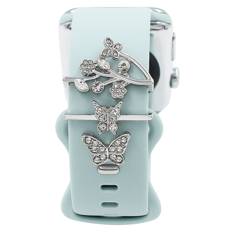 3pcs/Set Smart Watch Silicone Watch Band Decorative Ring Butterfly Buckle Watch Band Decorations(1) - free shipping - PMC TechLife - Order now!