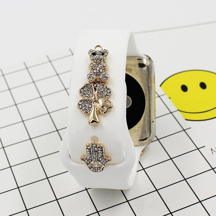 2pcs Watch Silicone Strap Decorative Diamond Buckle Strap Nails, Style: Diamond Clover - free shipping - PMC TechLife - Order now!
