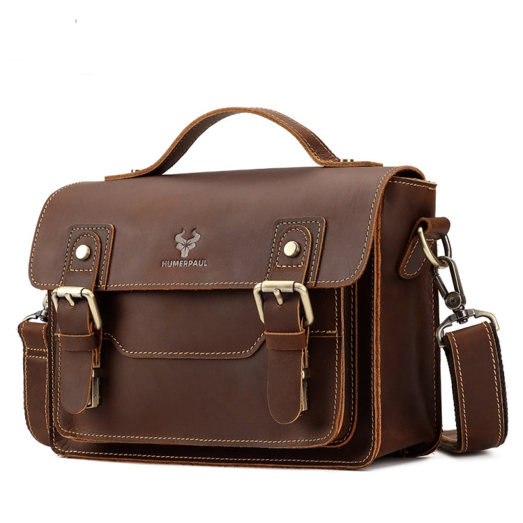 HUMERPAUL Leather Crossbody Bag Men Retro Shoulder Bag Commuter Men Small Square Bag(Coffee) - free shipping - PMC TechLife - Order now!
