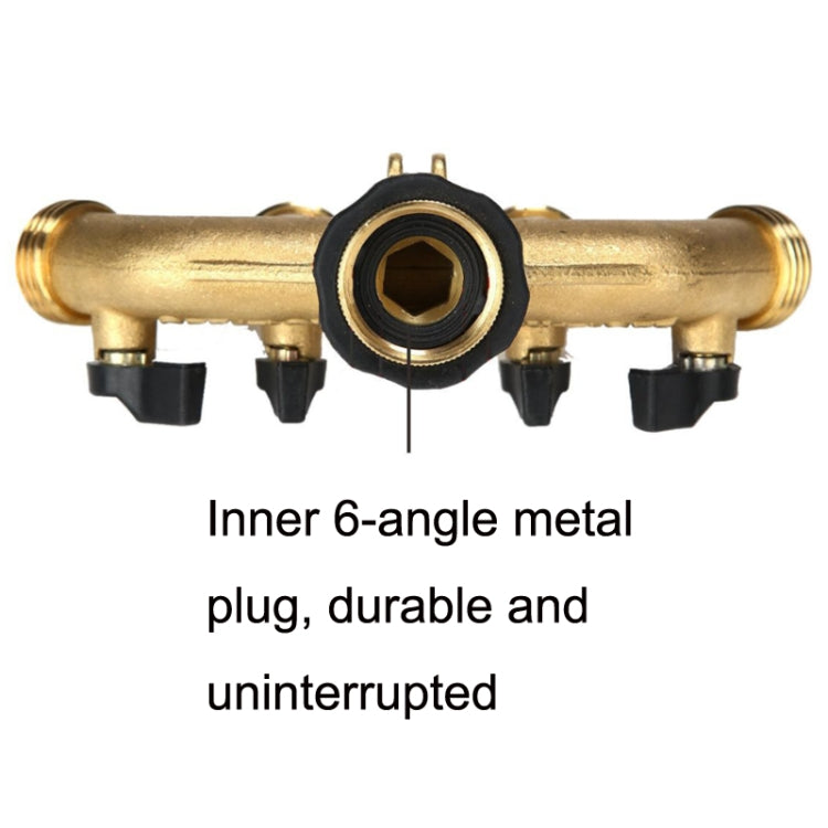 Garden Watering Agricultural Irrigation Family Car Wash Faucet Copper 4-way Ball Valve Water Divider(American Thread) - free shipping - PMc TechLife - Order now!