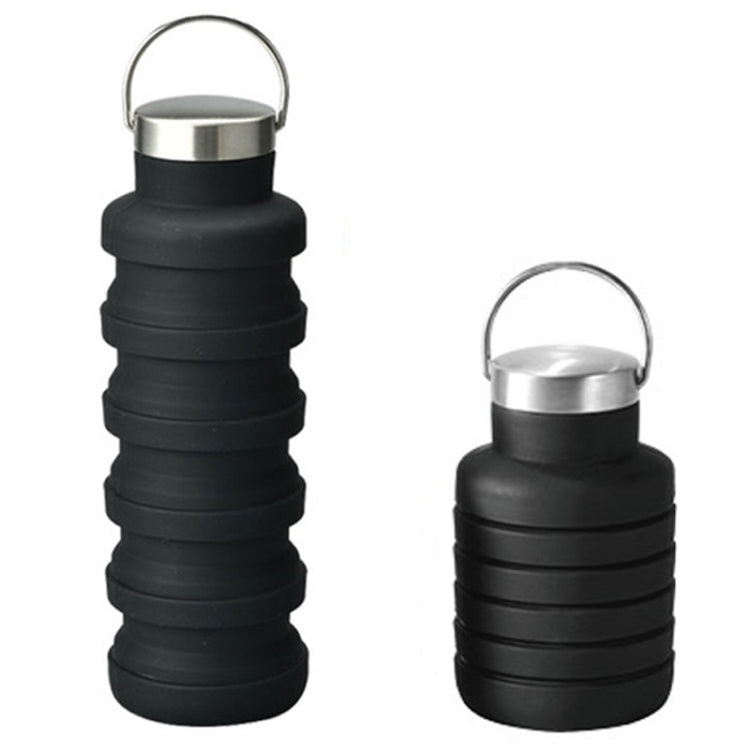 500ml Outdoor Sports Silicone Telescopic Cup Portable Foldable Travel Water Kettle(Black Handle Lid) - Kettles by PMC TechLife | Online Shopping South Africa | PMC TechLife