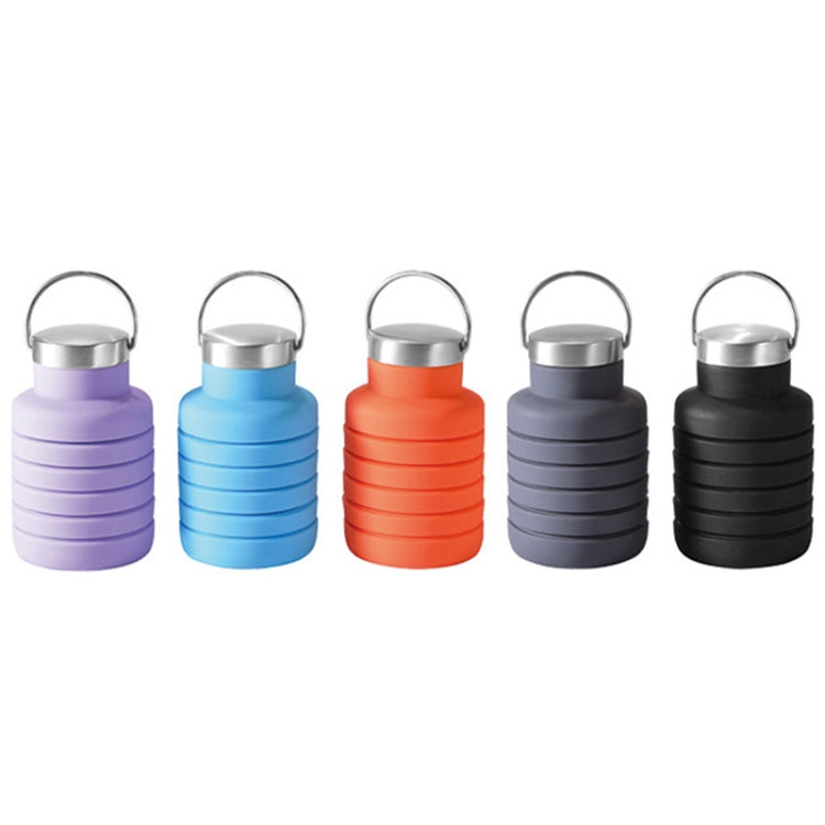 500ml Outdoor Sports Silicone Telescopic Cup Portable Foldable Travel Water Kettle(Black Handle Lid) - Kettles by PMC TechLife | Online Shopping South Africa | PMC TechLife