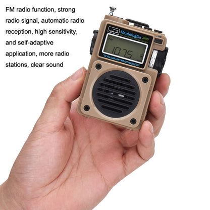 HanRongda HRD-701 Portable Full Band Radio Subwoofer Bluetooth TF Card Digital Display Radio(Khaki) - Radio Player by HanRongda | Online Shopping South Africa | PMC Jewellery | Buy Now Pay Later Mobicred