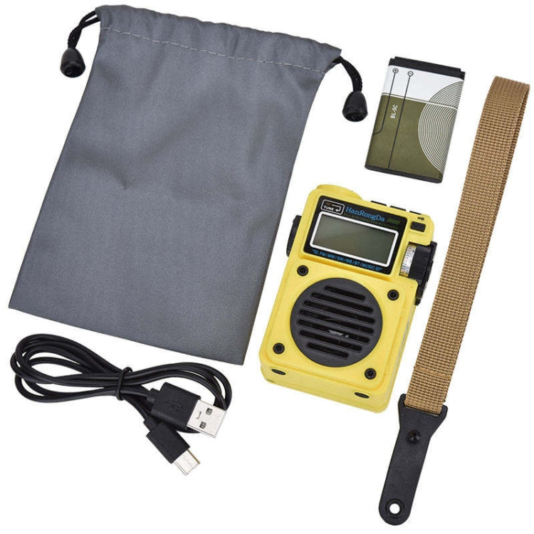 HanRongda HRD-701 Portable Full Band Radio Subwoofer Bluetooth TF Card Digital Display Radio(Yellow) - Radio Player by HanRongda | Online Shopping South Africa | PMC Jewellery | Buy Now Pay Later Mobicred