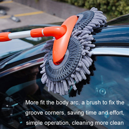 Car Wash Mop Soft Brush Long Handle Telescopic Rotary Car Cleaning Tool(Orange) - Car washing supplies by PMC Jewellery | Online Shopping South Africa | PMC Jewellery