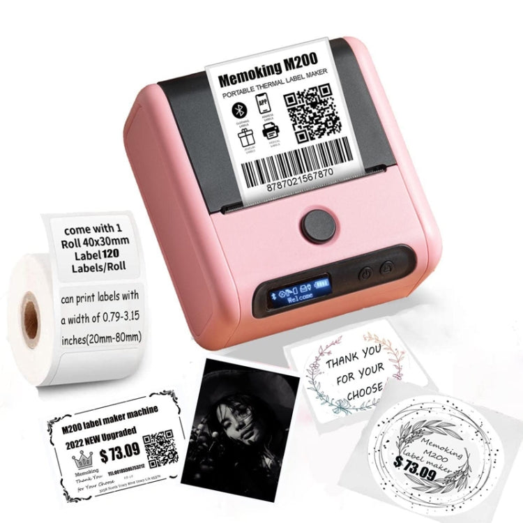 Phomemo M200 QR Code Tag Handheld Portable Bluetooth Thermal Label Printer(Pink) - Printer by Phomemo | Online Shopping South Africa | PMC Jewellery | Buy Now Pay Later Mobicred