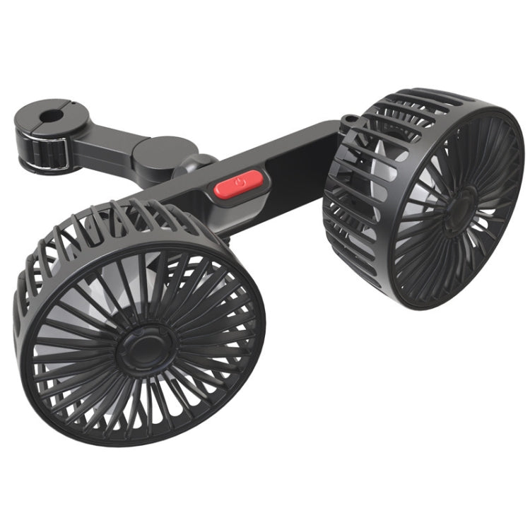 12V/24V Car Rear Seat Back USB Interface Powerful Double-headed Fan(F4207) - Heating & Fans by PMC TechLife | Online Shopping South Africa | PMC TechLife | Buy Now Pay Later Mobicred