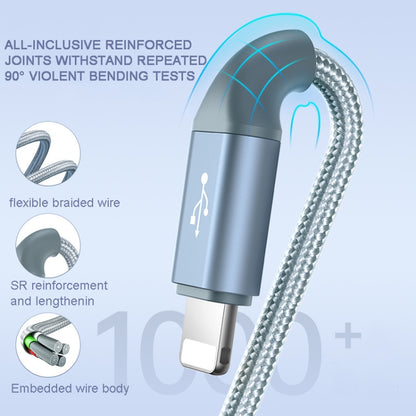 ROMOSS CB25 3 In 1 3.5A  8 Pin + Micro USB + Type C/USB-C Cable 1.5m(Space Gray) - Multifunction Cable by ROMOSS | Online Shopping South Africa | PMC Jewellery | Buy Now Pay Later Mobicred