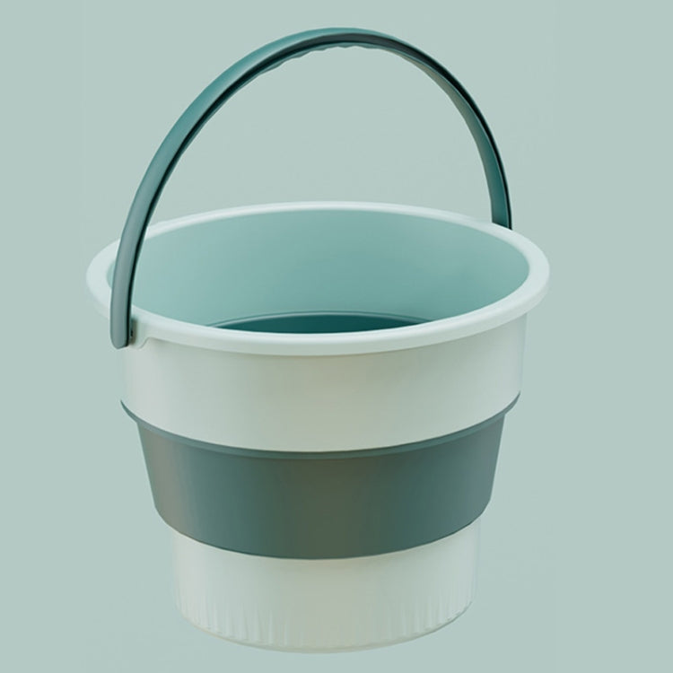 Large 17L Folding Thickened Portable Plastic Bucket Outdoor Fishing Barrel Car Travel Wash Barrel(Light Green) - Kettles by PMC TechLife | Online Shopping South Africa | PMC TechLife