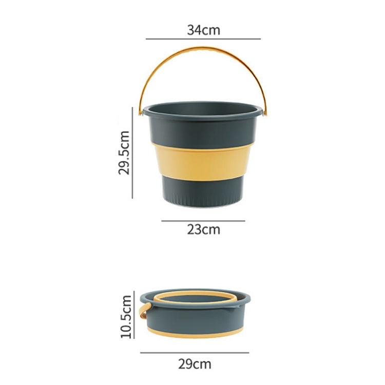 Large 17L Folding Thickened Portable Plastic Bucket Outdoor Fishing Barrel Car Travel Wash Barrel(Light Green) - Kettles by PMC TechLife | Online Shopping South Africa | PMC TechLife