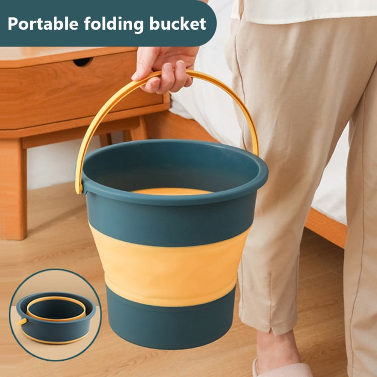 Large 17L Folding Thickened Portable Plastic Bucket Outdoor Fishing Barrel Car Travel Wash Barrel(Light Green) - Kettles by PMC TechLife | Online Shopping South Africa | PMC TechLife