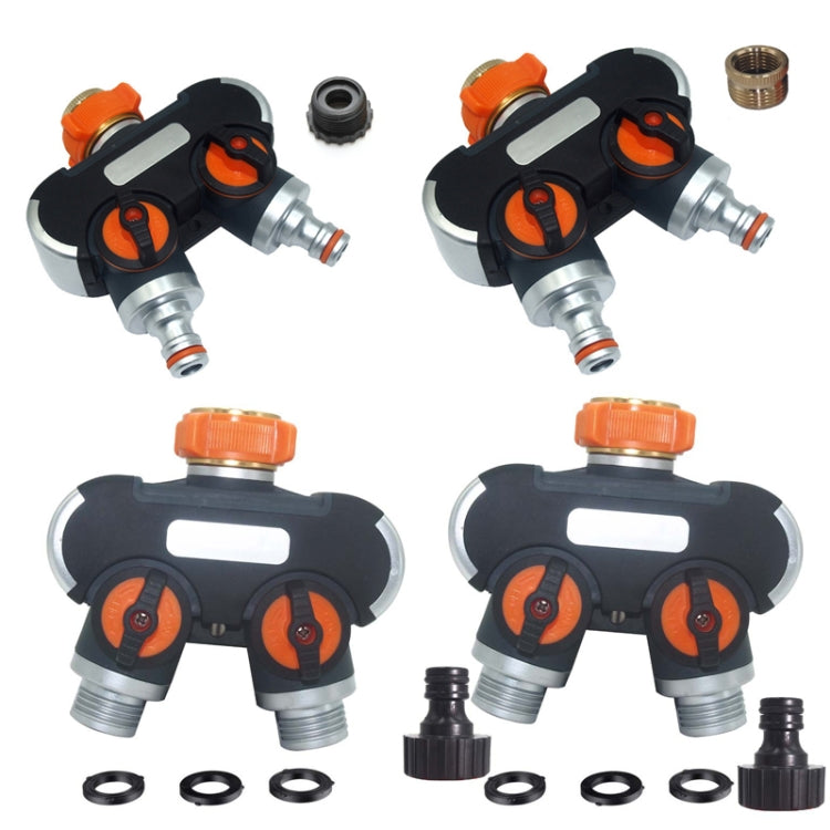 Garden Irrigation And Watering One Pass Two Faucet Water Divider With Thread European Connector+Plastic Nipple Connector - Watering & Irrigation by PMc TechLife | Online Shopping South Africa | PMc TechLife | Buy Now Pay Later Mobicred
