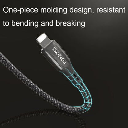 ROMOSS PD 20W Type-C to 8 Pin Braided Wear-Resistant Charging Data Cable, Length: 1.8m(Black) - Normal Style Cable by ROMOSS | Online Shopping South Africa | PMC Jewellery | Buy Now Pay Later Mobicred