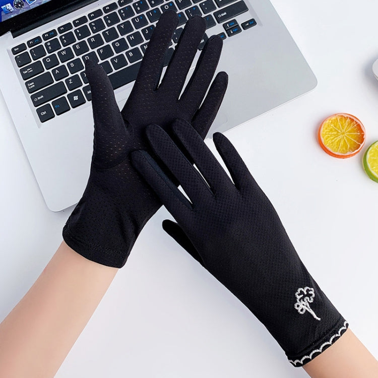 Free Code Summer Sunscreen Anti-ultraviolet Ice Silk Thin Gloves(Black) - Safety Gloves by PMC Jewellery | Online Shopping South Africa | PMC Jewellery