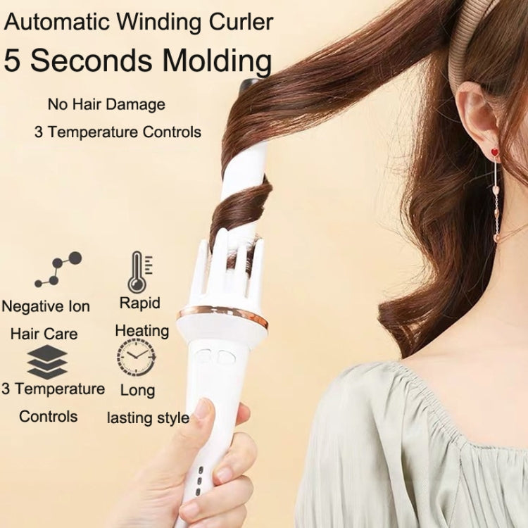 Automatic Curling Iron With Bi-Directional Rotating Ceramic Glaze Coating Hair Care, Plug: AU Plug White - free shipping - PMC TechLife - Order now!