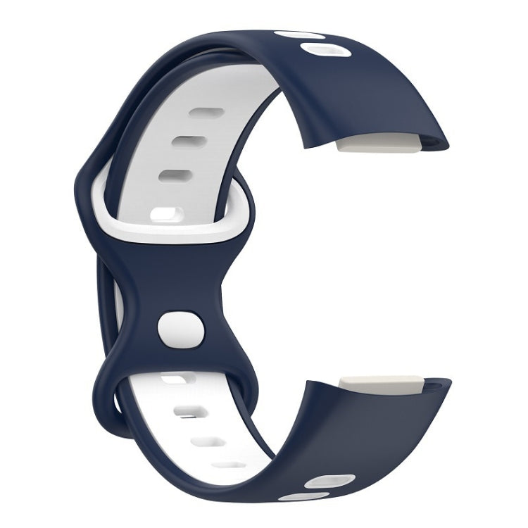 For Fitbit Charge 5 Smart Watch Sports Waterproof Two-Color Silicone Band(Blue White) - Watch Bands by PMC TechLife | Online Shopping South Africa | PMC TechLife | Buy Now Pay Later Mobicred