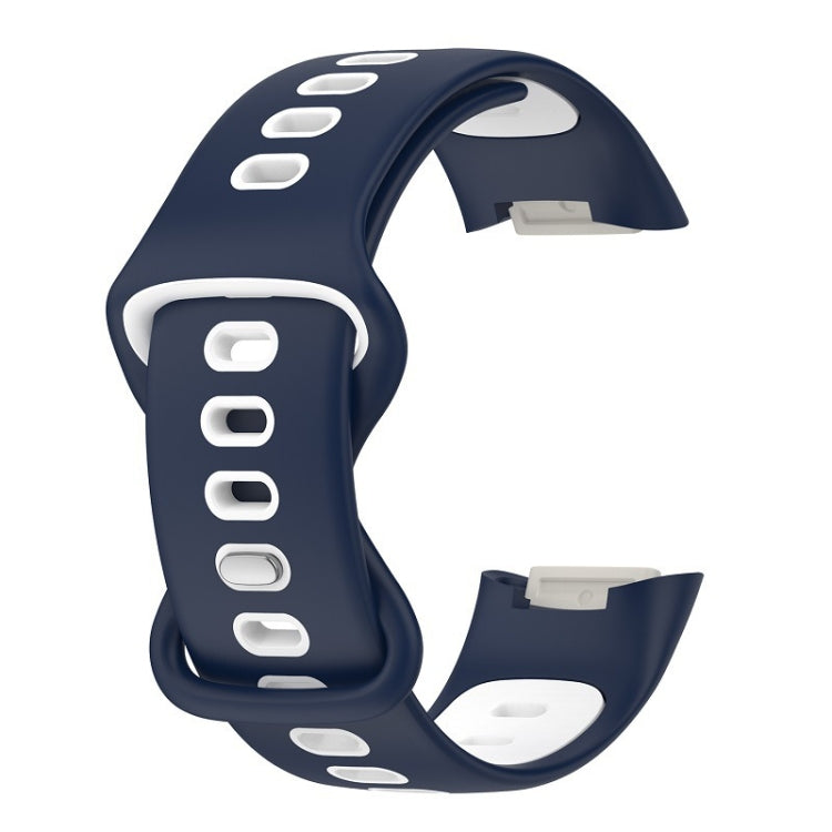 For Fitbit Charge 5 Smart Watch Sports Waterproof Two-Color Silicone Band(Blue White) - Watch Bands by PMC TechLife | Online Shopping South Africa | PMC TechLife | Buy Now Pay Later Mobicred