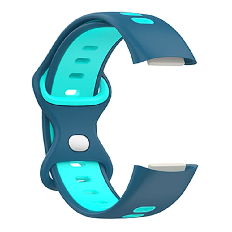 For Fitbit Charge 5 Smart Watch Sports Waterproof Two-Color Silicone Band(Blue Water Duck) - Watch Bands by PMC Jewellery | Online Shopping South Africa | PMC Jewellery | Buy Now Pay Later Mobicred