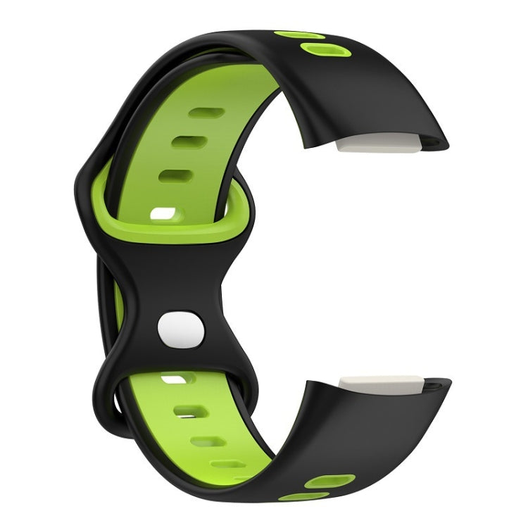 For Fitbit Charge 5 Smart Watch Sports Waterproof Two-Color Silicone Band(Black Green) - Watch Bands by PMC TechLife | Online Shopping South Africa | PMC TechLife | Buy Now Pay Later Mobicred