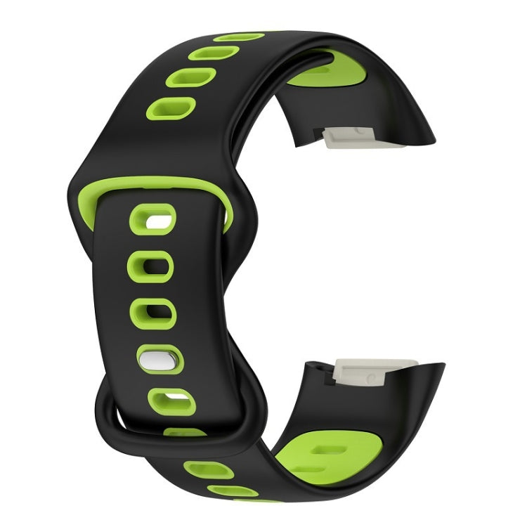 For Fitbit Charge 5 Smart Watch Sports Waterproof Two-Color Silicone Band(Black Green) - Watch Bands by PMC TechLife | Online Shopping South Africa | PMC TechLife | Buy Now Pay Later Mobicred
