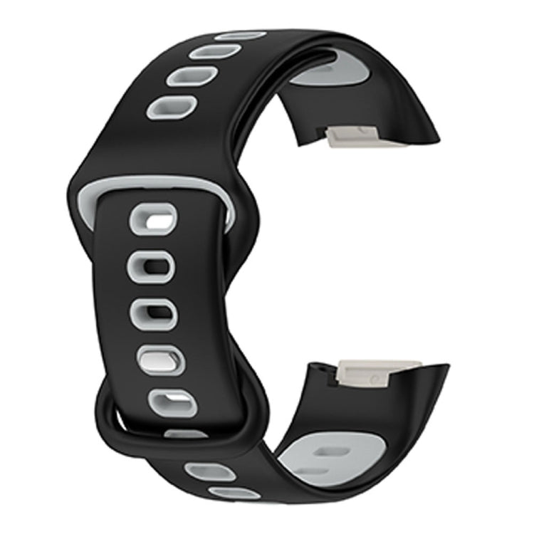 For Fitbit Charge 5 Smart Watch Sports Waterproof Two-Color Silicone Band(Black Gray) - Watch Bands by PMC TechLife | Online Shopping South Africa | PMC TechLife | Buy Now Pay Later Mobicred
