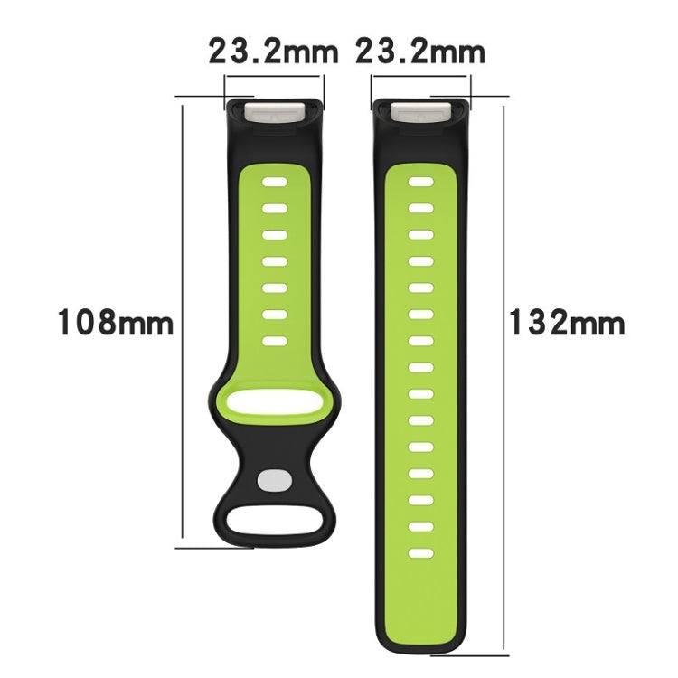 For Fitbit Charge 5 Smart Watch Sports Waterproof Two-Color Silicone Band(Olive Green Black) - Watch Bands by PMC TechLife | Online Shopping South Africa | PMC TechLife | Buy Now Pay Later Mobicred