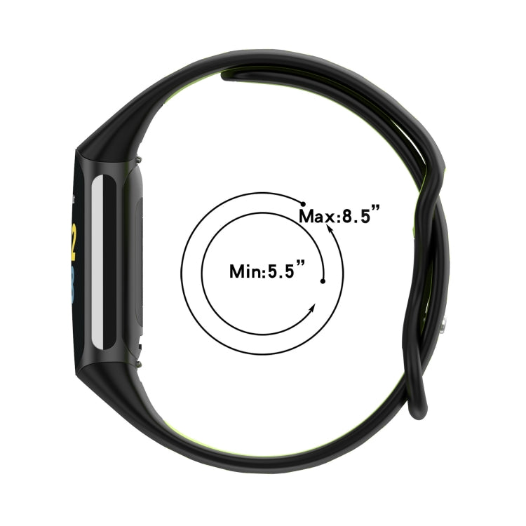 For Fitbit Charge 5 Smart Watch Sports Waterproof Two-Color Silicone Band(White Black) - Watch Bands by PMC TechLife | Online Shopping South Africa | PMC TechLife | Buy Now Pay Later Mobicred