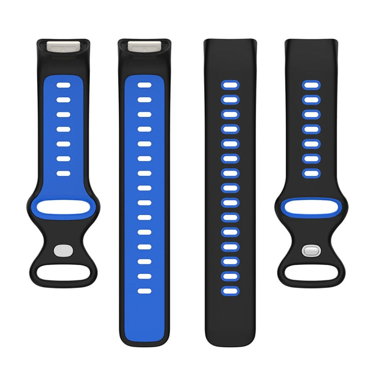 For Fitbit Charge 5 Smart Watch Sports Waterproof Two-Color Silicone Band(Black Green) - Watch Bands by PMC TechLife | Online Shopping South Africa | PMC TechLife | Buy Now Pay Later Mobicred
