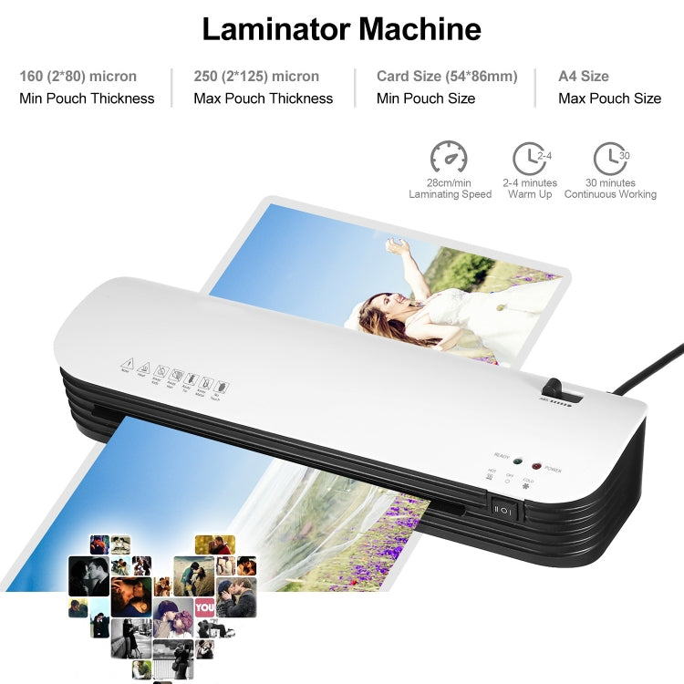 Osmile SL299 A4 Laminator Machine Set With 15 Laminating Pouches Paper Cutter Corner Rounder(UK Plug) - Photo Film Covering Machine by Osmile | Online Shopping South Africa | PMC TechLife | Buy Now Pay Later Mobicred