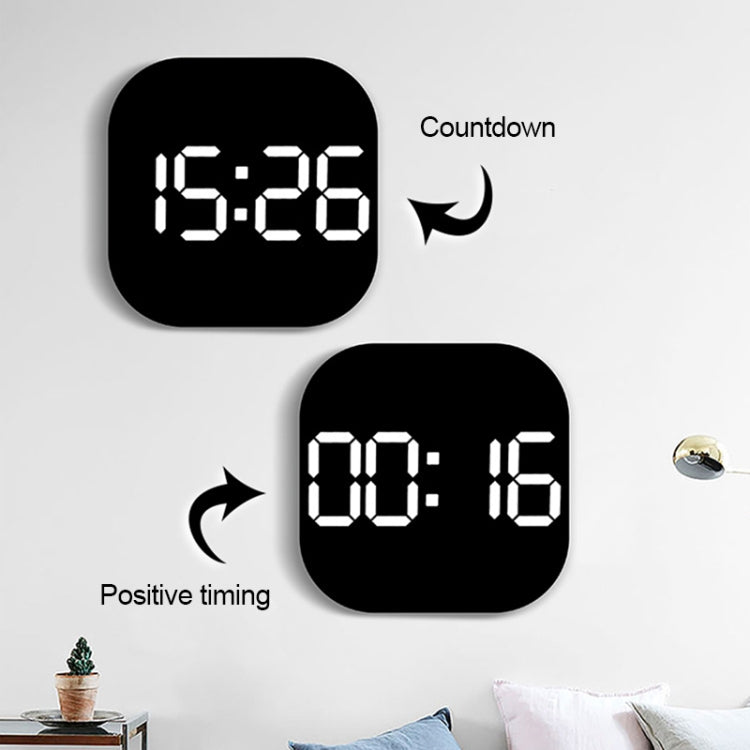 13-Inch LED Acrylic Electronic Clock Large-Screen Square Wall Clock With Timing Temperature Humidity(6632 Orange White Green) - Wall Clock by PMC TechLife | Online Shopping South Africa | PMC TechLife