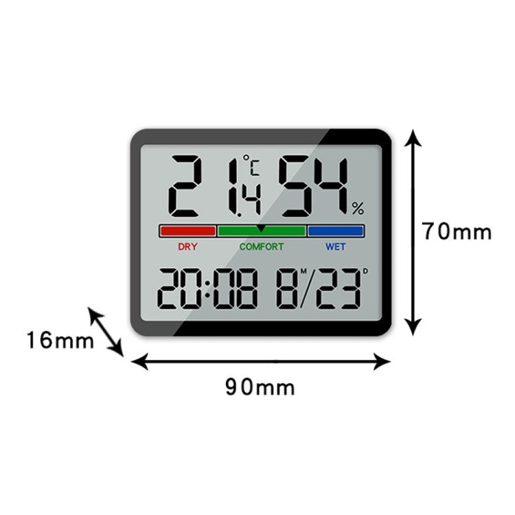 Magnetic LCD Digital Aalarm Clock Large Screen With Temperature Humidity Display(8280 White) - Alarm Clocks by PMc TechLife | Online Shopping South Africa | PMc TechLife | Buy Now Pay Later Mobicred