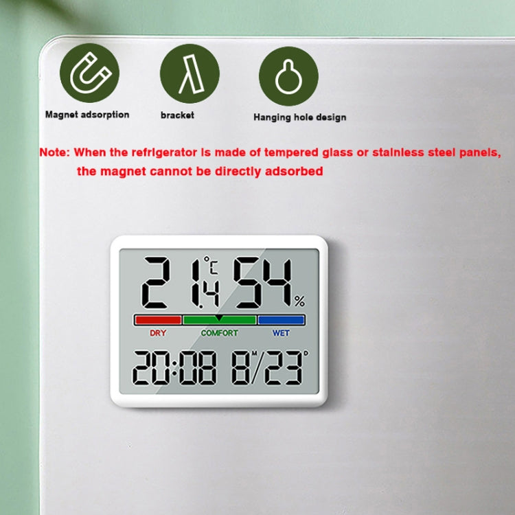Magnetic LCD Digital Aalarm Clock Large Screen With Temperature Humidity Display(8280 White) - Alarm Clocks by PMc TechLife | Online Shopping South Africa | PMc TechLife | Buy Now Pay Later Mobicred