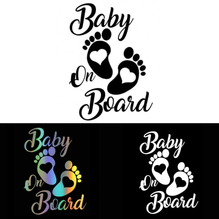 10pcs Baby On Board Warning Car Sticker Reflective Scratch Body Sticker(White) - Decorative Sticker by PMC TechLife | Online Shopping South Africa | PMC TechLife | Buy Now Pay Later Mobicred