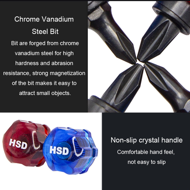 HSD HS-105 Portable Short Handle Phillips And Straight 2 In 1 Screwdriver With Magnetism - free shipping - PMc TechLife - Order now!