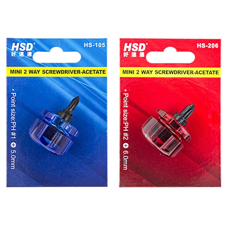 HSD HS-206 Portable Short Handle Phillips And Straight 2 In 1 Screwdriver With Magnetism - free shipping - PMc TechLife - Order now!