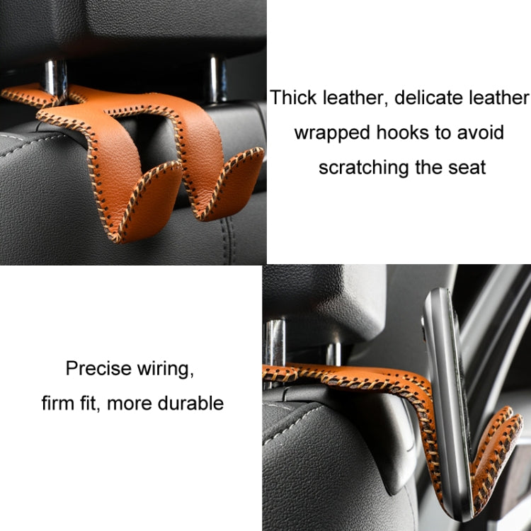 Car Double Hook Stainless Steel Rear Headrest Mobile Phone Holder(Black) - Auto Fastener & Clips by PMC TechLife | Online Shopping South Africa | PMC TechLife | Buy Now Pay Later Mobicred